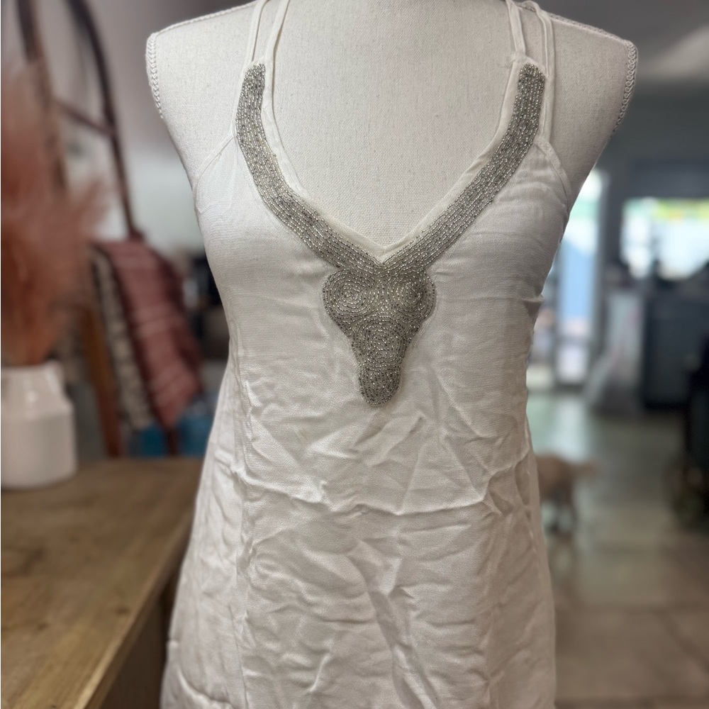 Socialite Y2K Beaded Racerback Tank Medium